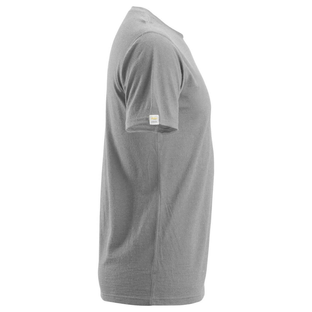 Snickers 2527 AllroundWork Wool T Shirt Grey Melange right #colour_grey-melange