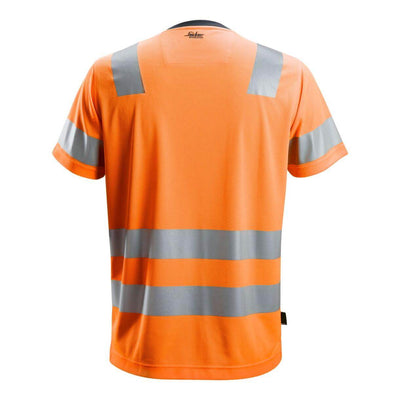 Snickers 2530 Hi Vis T Shirt Class 2 Hi Vis Orange back #colour_hi-vis-orange