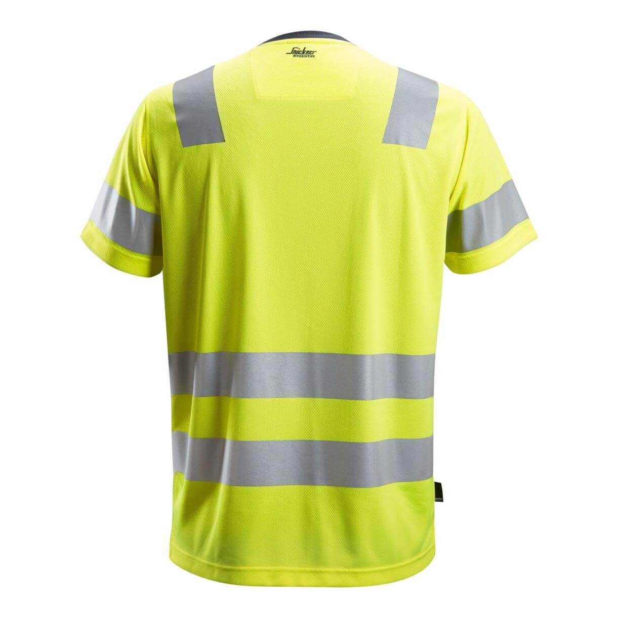 Snickers 2530 Hi Vis T Shirt Class 2 Hi Vis Yellow back #colour_hi-vis-yellow