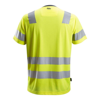 Snickers 2530 Hi Vis T Shirt Class 2 Hi Vis Yellow back #colour_hi-vis-yellow