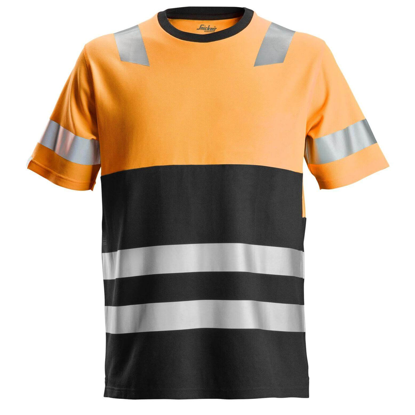 Snickers 2534 Hi Vis T Shirt Class 1 Hi Vis Orange Black Main #colour_hi-vis-orange-black