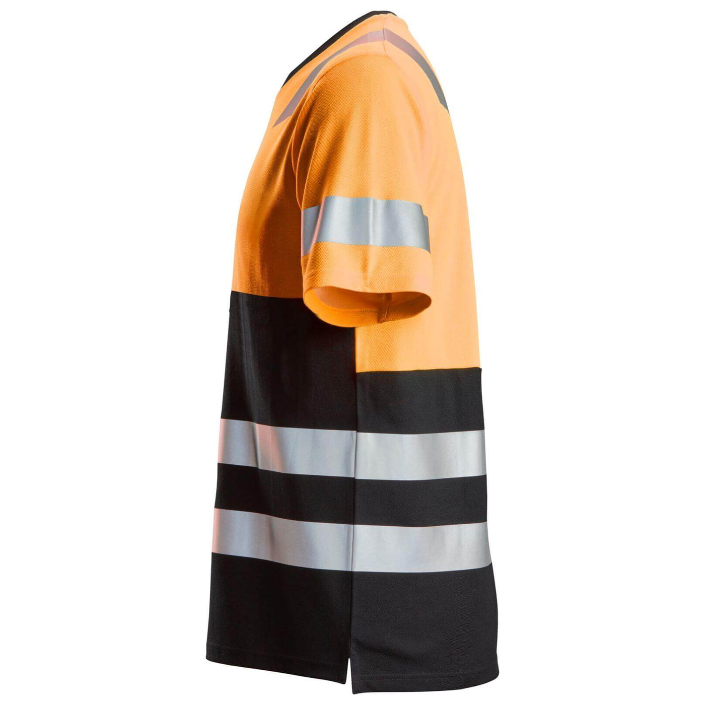 Snickers 2534 Hi Vis T Shirt Class 1 Hi Vis Orange Black left #colour_hi-vis-orange-black