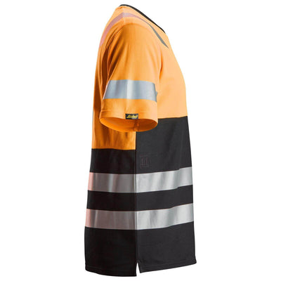 Snickers 2534 Hi Vis T Shirt Class 1 Hi Vis Orange Black right #colour_hi-vis-orange-black