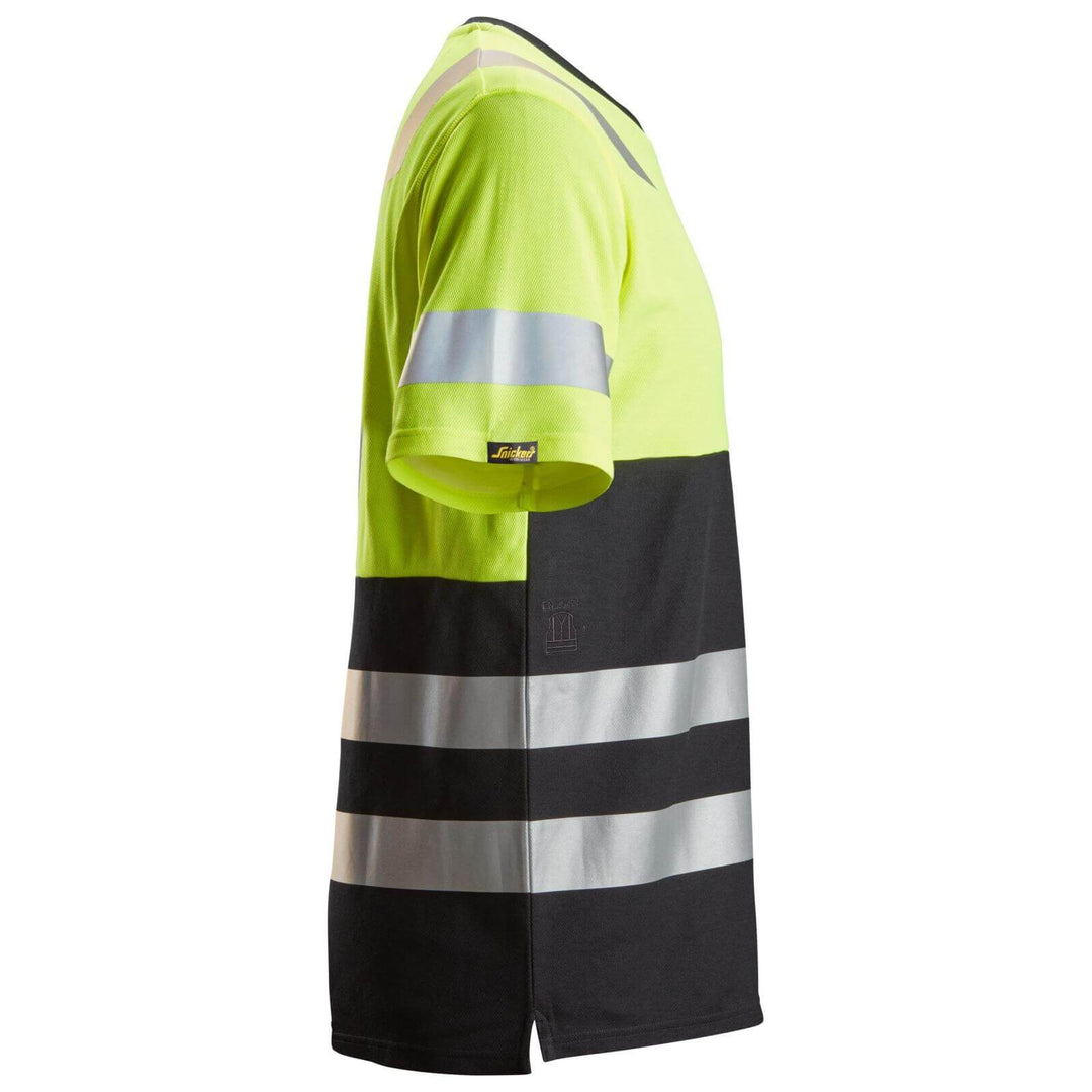 Snickers 2534 Hi Vis T Shirt Class 1 Hi Vis Yellow Black right #colour_hi-vis-yellow-black