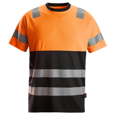Snickers 2535 Hi Vis T Shirt Class 1 Black Hi Vis Orange Main #colour_black-hi-vis-orange