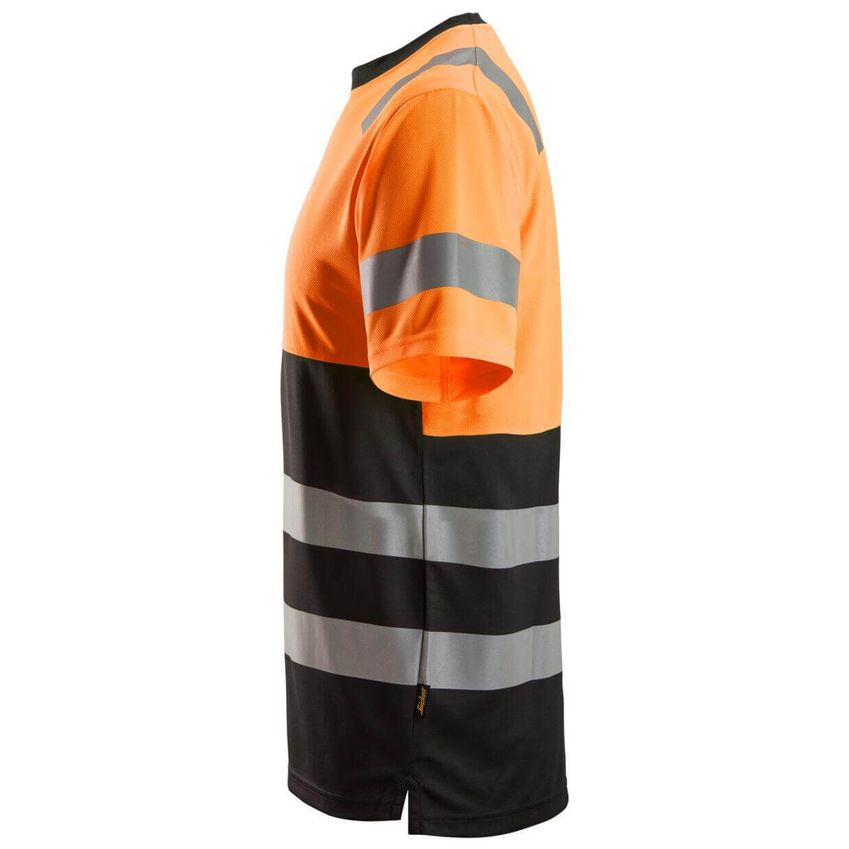 Snickers 2535 Hi Vis T Shirt Class 1 Black Hi Vis Orange left #colour_black-hi-vis-orange
