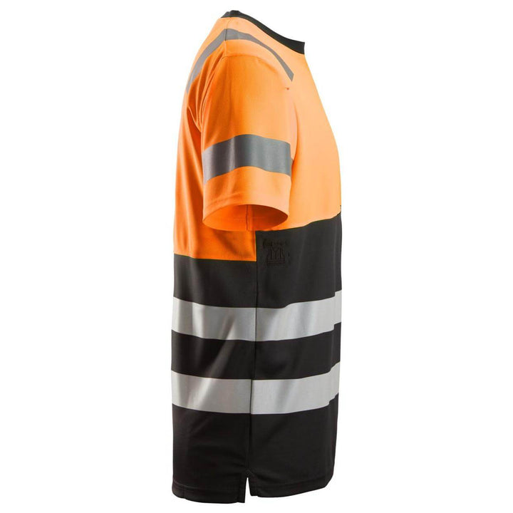 Snickers 2535 Hi Vis T Shirt Class 1 Black Hi Vis Orange right #colour_black-hi-vis-orange