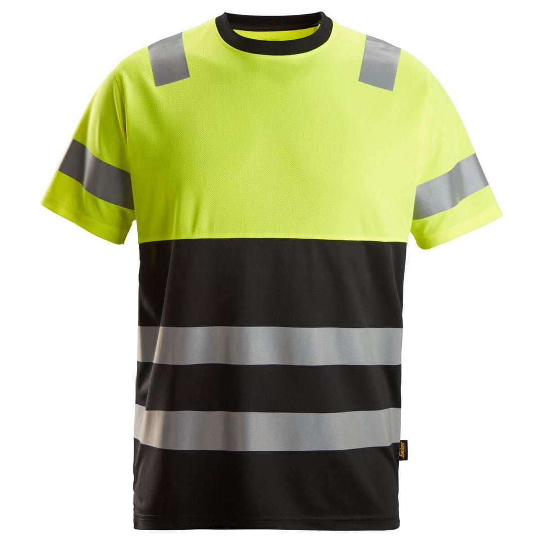 Snickers 2535 Hi Vis T Shirt Class 1 Black Hi Vis Yellow Main #colour_black-hi-vis-yellow