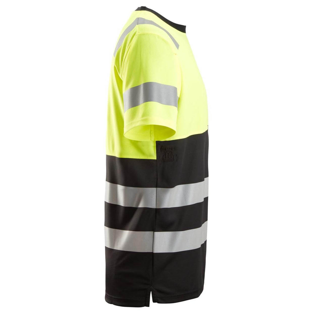 Snickers 2535 Hi Vis T Shirt Class 1 Black Hi Vis Yellow right #colour_black-hi-vis-yellow