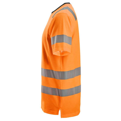 Snickers 2536 Hi Vis T Shirt Class 2 Hi Vis Orange left #colour_hi-vis-orange