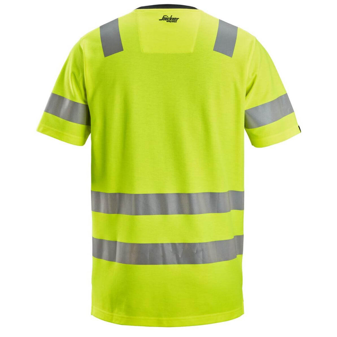 Snickers 2536 Hi Vis T Shirt Class 2 Hi Vis Yellow back #colour_hi-vis-yellow