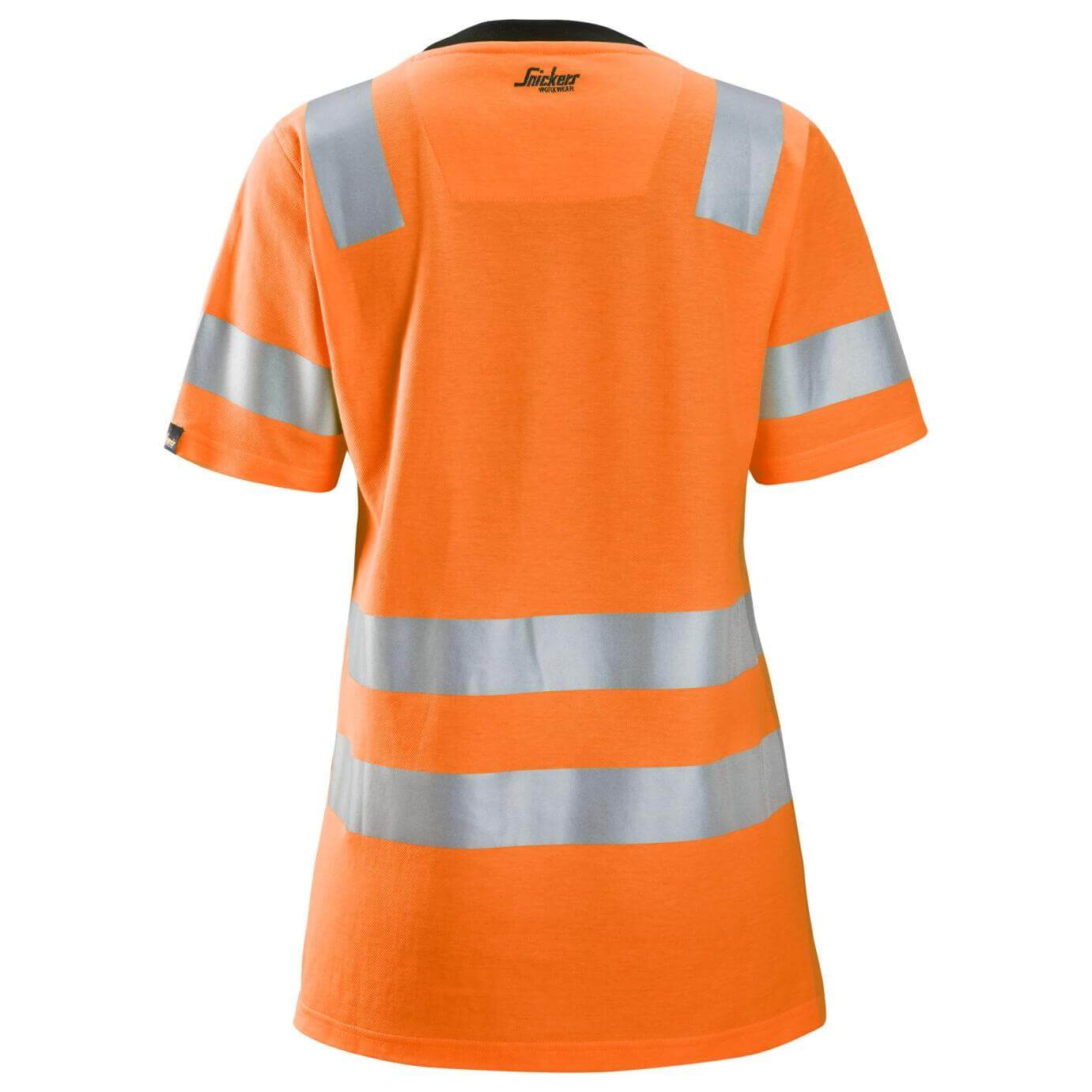 Snickers 2537 Womens Hi Vis T Shirt Class 2 Hi Vis Orange back #colour_hi-vis-orange