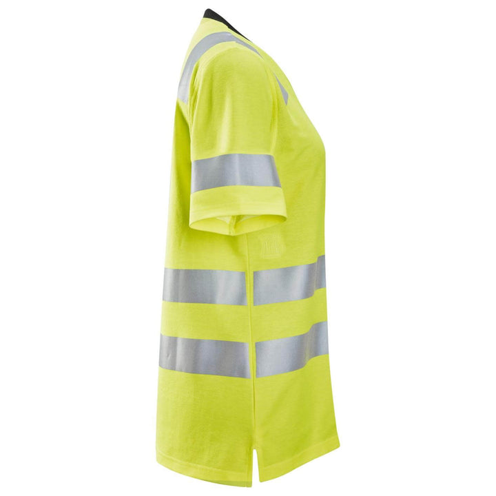 Snickers 2537 Womens Hi Vis T Shirt Class 2 Hi Vis Yellow right #colour_hi-vis-yellow