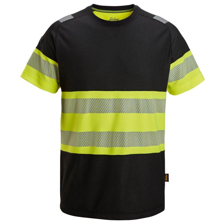 Snickers 2538 Hi Vis T Shirt Class 1 Black Hi Vis Yellow Main #colour_black-hi-vis-yellow