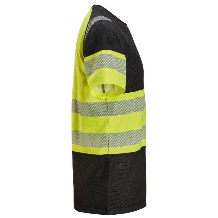 Snickers 2538 Hi Vis T Shirt Class 1 Black Hi Vis Yellow right #colour_black-hi-vis-yellow