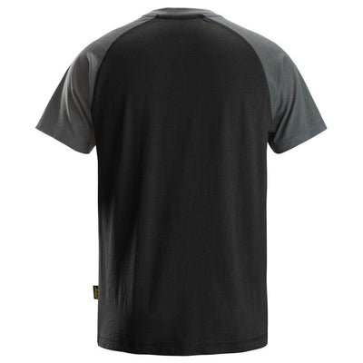 Snickers 2550 Two Coloured T Shirt Black Steel Grey back #colour_black-steel-grey