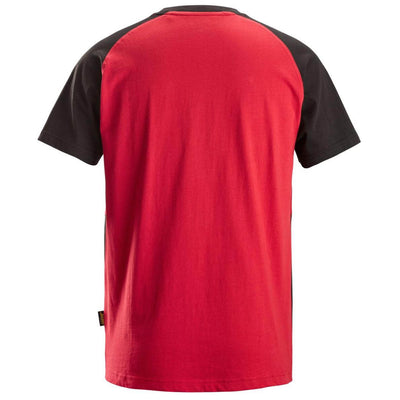 Snickers 2550 Two Coloured T Shirt Chili Red Black back #colour_chili-red-black