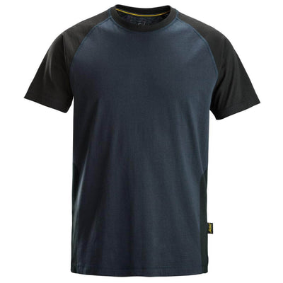 Snickers 2550 Two Coloured T Shirt Navy Black Main #colour_navy-black