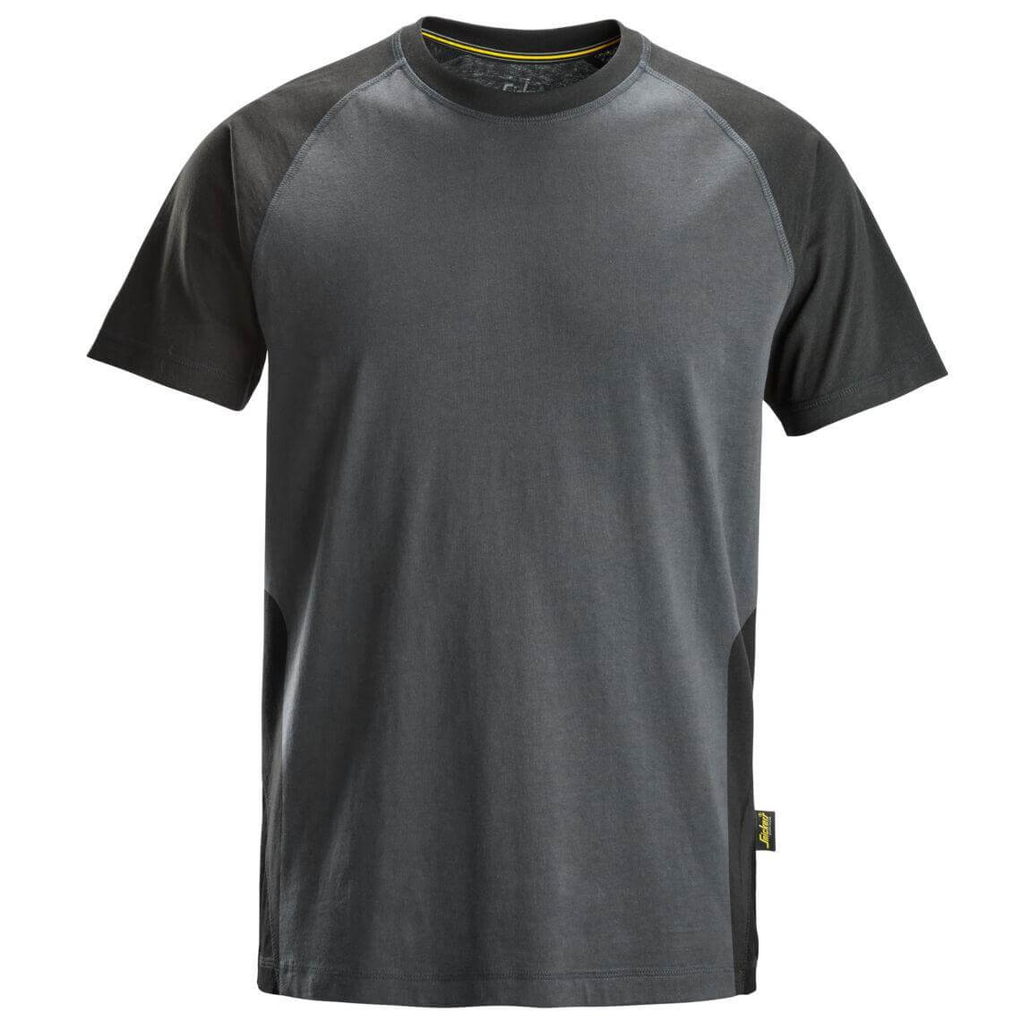 Snickers 2550 Two Coloured T Shirt Steel Grey Black Main #colour_steel-grey-black