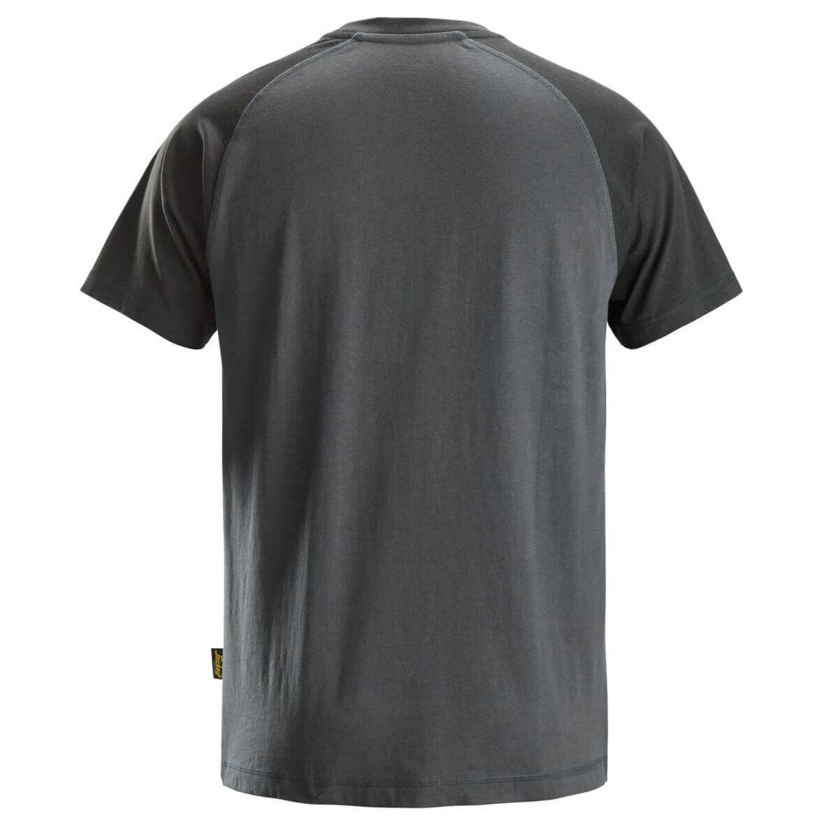 Snickers 2550 Two Coloured T Shirt Steel Grey Black back #colour_steel-grey-black