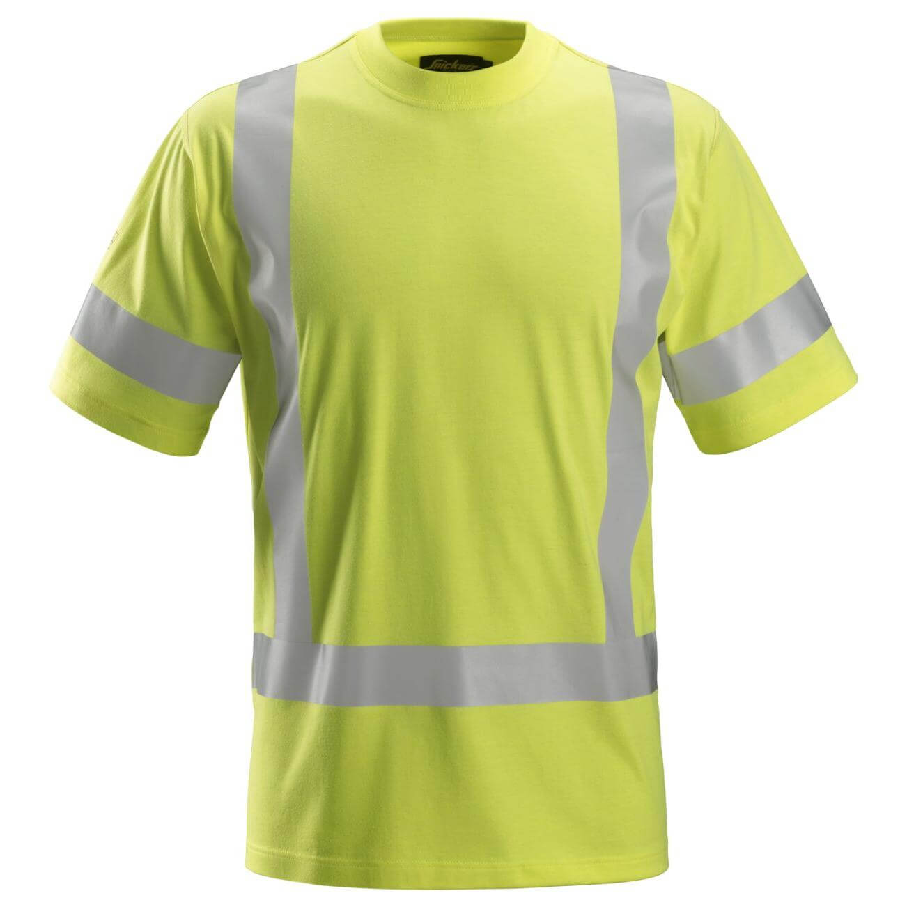 Snickers 2562 ProtecWork Hi Vis Short Sleeve T Shirt Class 3 Hi Vis Yellow 3291018 #colour_hi-vis-yellow