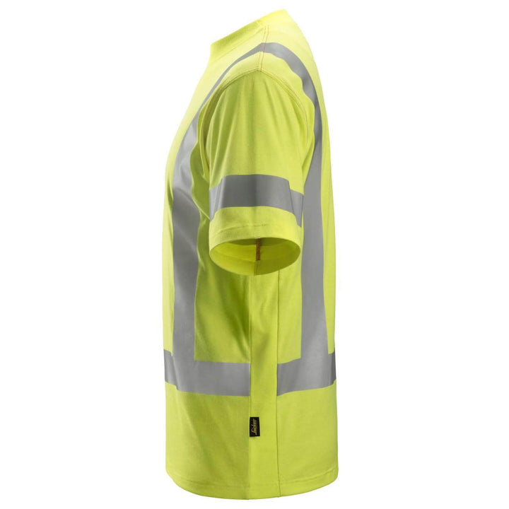 Snickers 2562 ProtecWork Hi Vis Short Sleeve T Shirt Class 3 Hi Vis Yellow left #colour_hi-vis-yellow