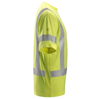 Snickers 2562 ProtecWork Hi Vis Short Sleeve T Shirt Class 3 Hi Vis Yellow right #colour_hi-vis-yellow