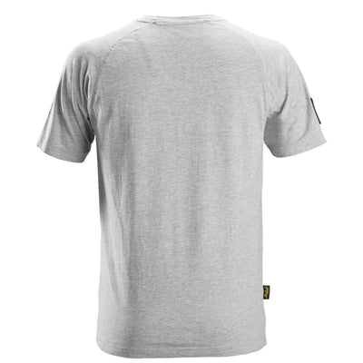 Snickers 2580 Logo T Shirt Grey Melange Back #colour_grey-melange
