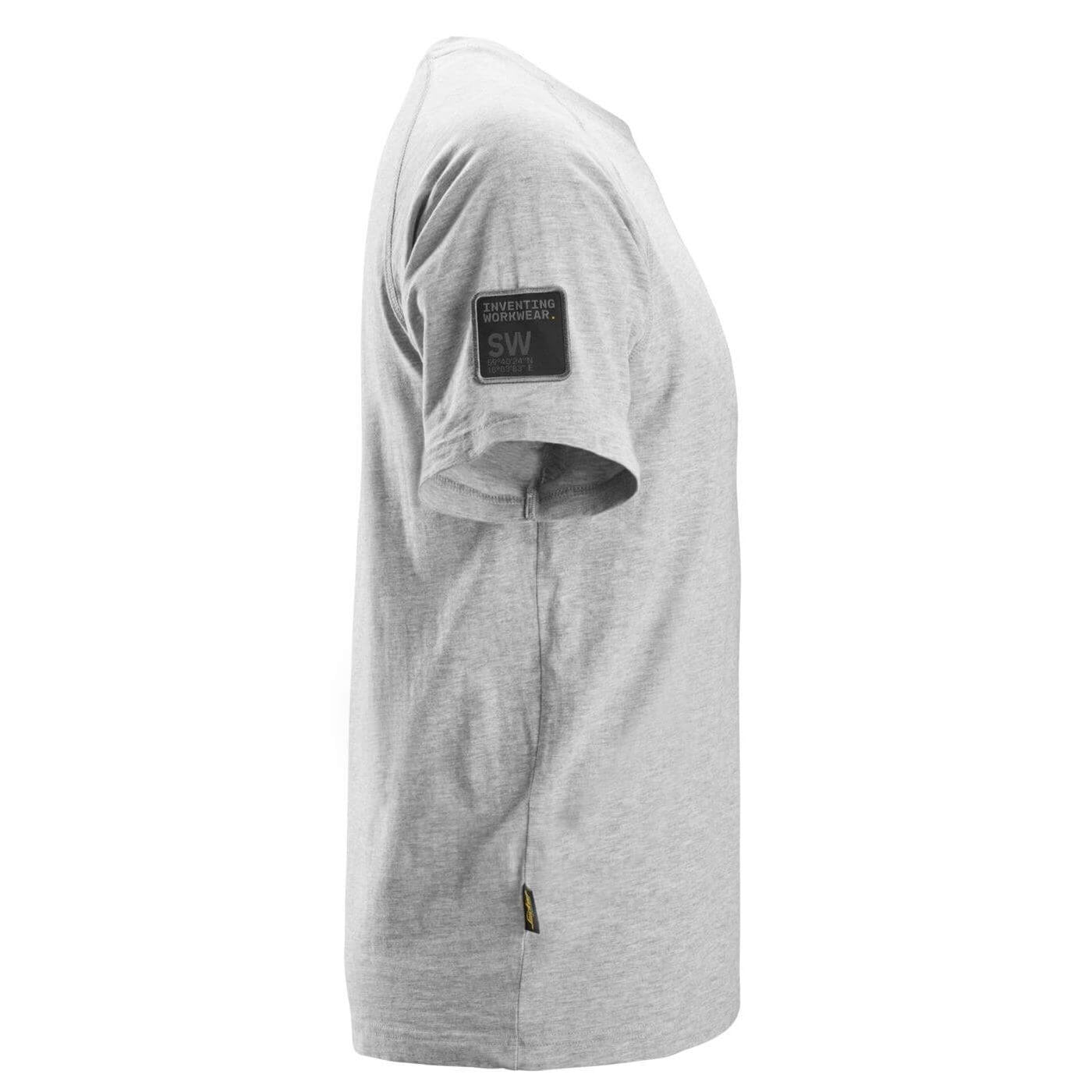 Snickers 2580 Logo T Shirt Grey Melange Right #colour_grey-melange