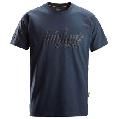 Snickers 2590 Logo T shirt Dark Navy Melange 4049795 #colour_dark-navy-melange