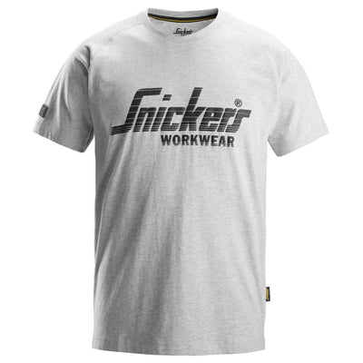 Snickers 2590 Logo T shirt Grey Melange Main #colour_grey-melange