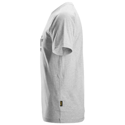 Snickers 2590 Logo T shirt Grey Melange left #colour_grey-melange