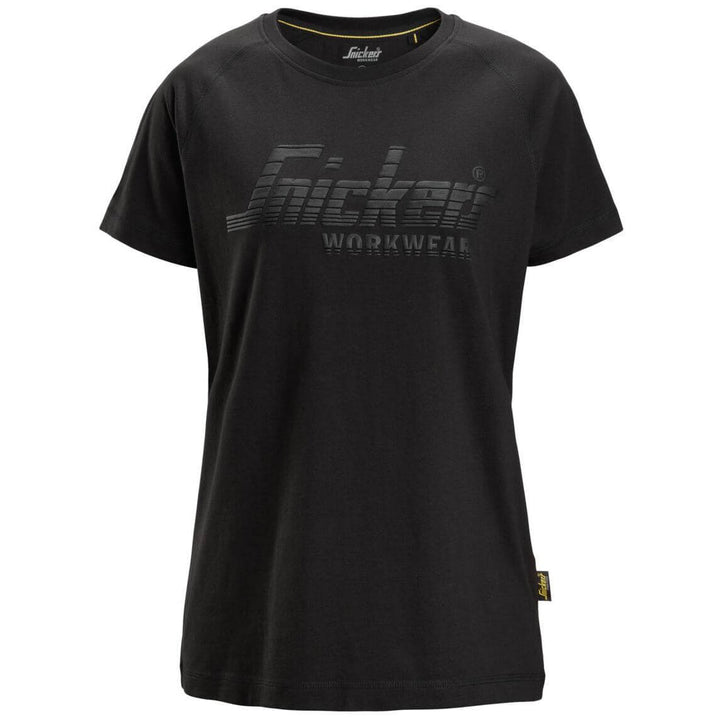 Snickers 2597 Womens Logo T shirt Black Main #colour_black