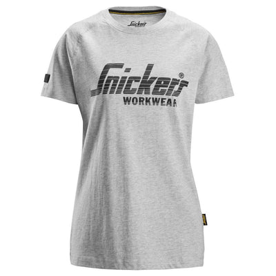 Snickers 2597 Womens Logo T shirt Grey Melange Main #colour_grey-melange