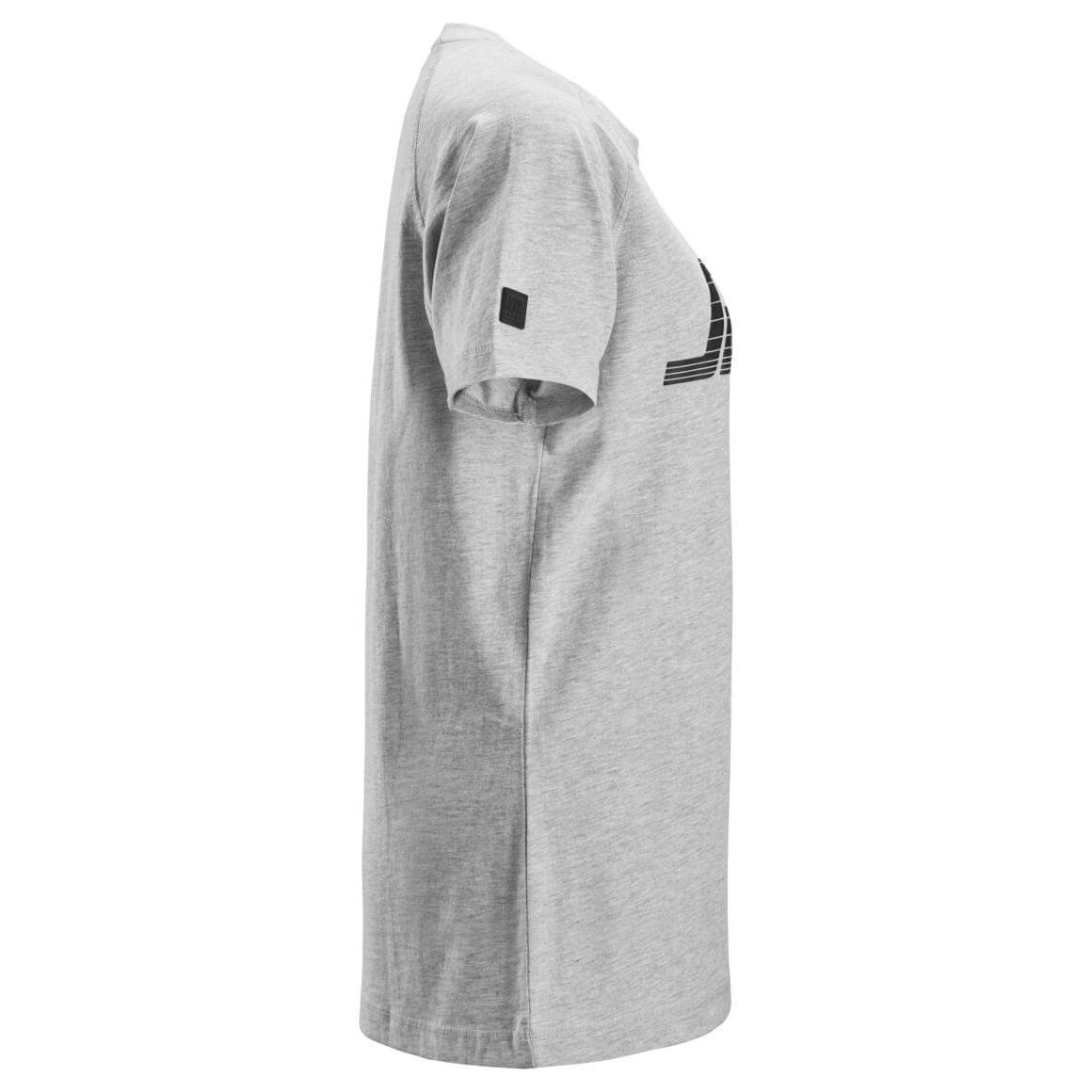 Snickers 2597 Womens Logo T shirt Grey Melange right #colour_grey-melange