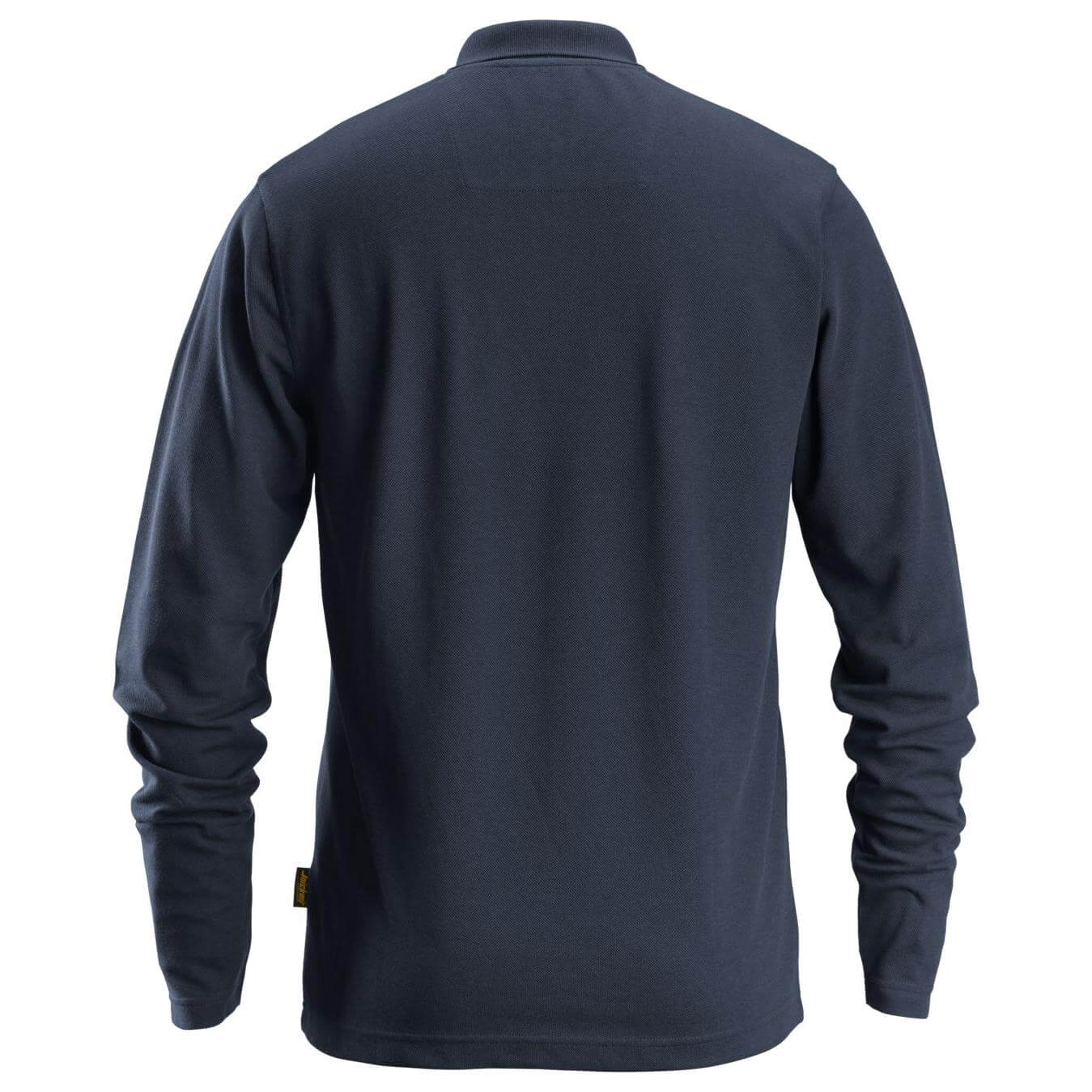 Snickers 2608 Long Sleeve Pique Polo Shirt Navy back #colour_navy