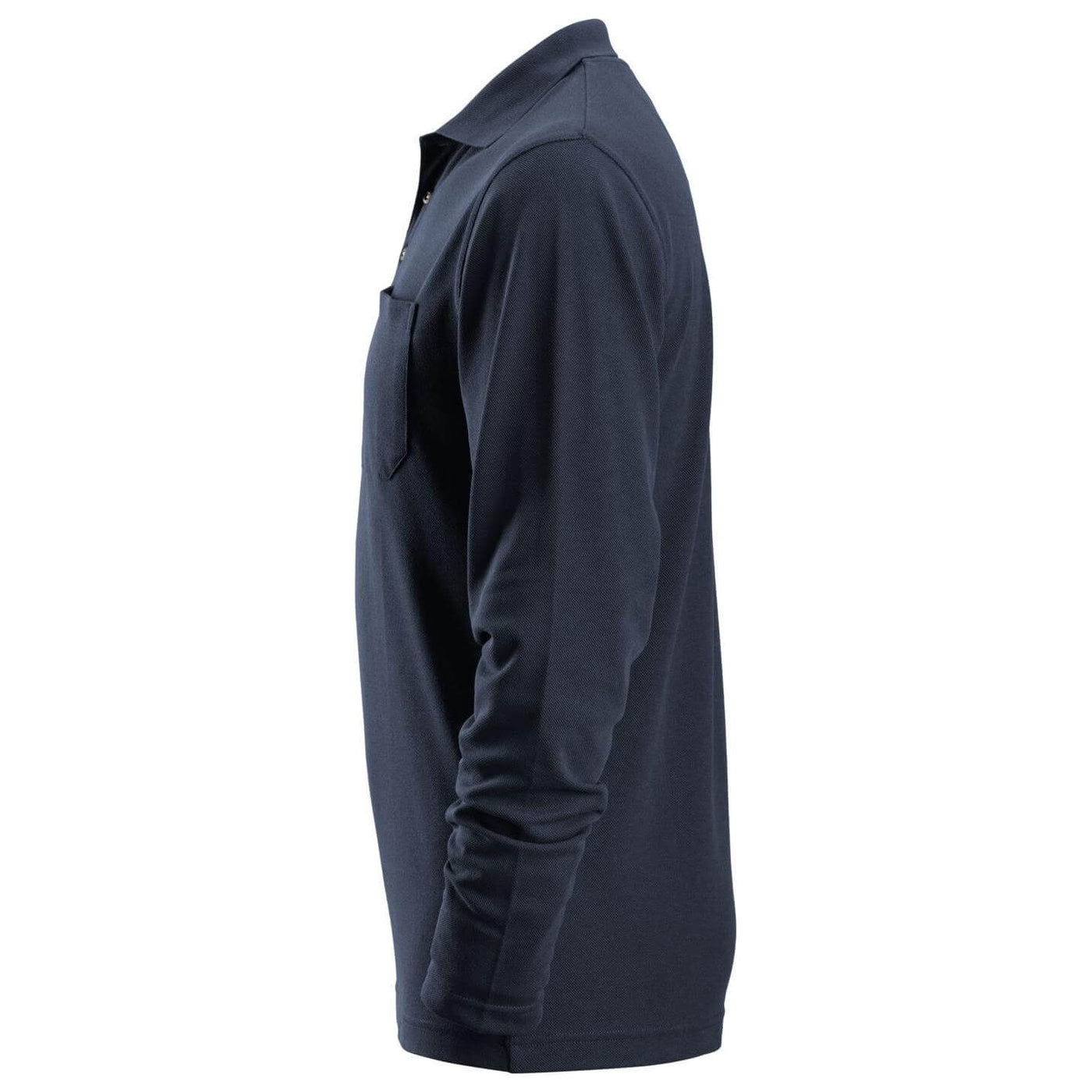Snickers 2608 Long Sleeve Pique Polo Shirt Navy left #colour_navy