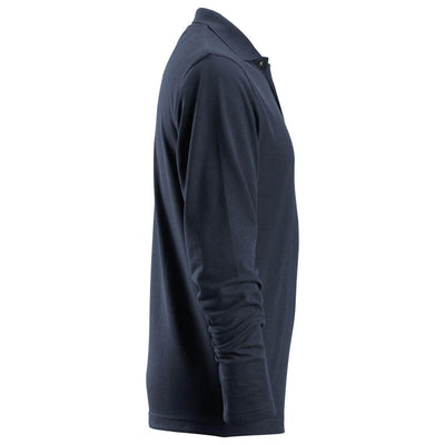 Snickers 2608 Long Sleeve Pique Polo Shirt Navy right #colour_navy