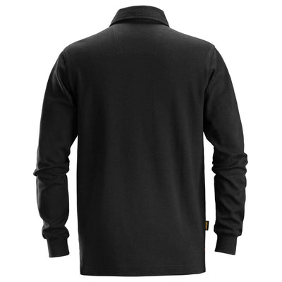 Snickers 2612 AllroundWork Rugby Shirt Black back #colour_black