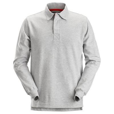 Snickers 2612 AllroundWork Rugby Shirt Grey Melange Main #colour_grey-melange