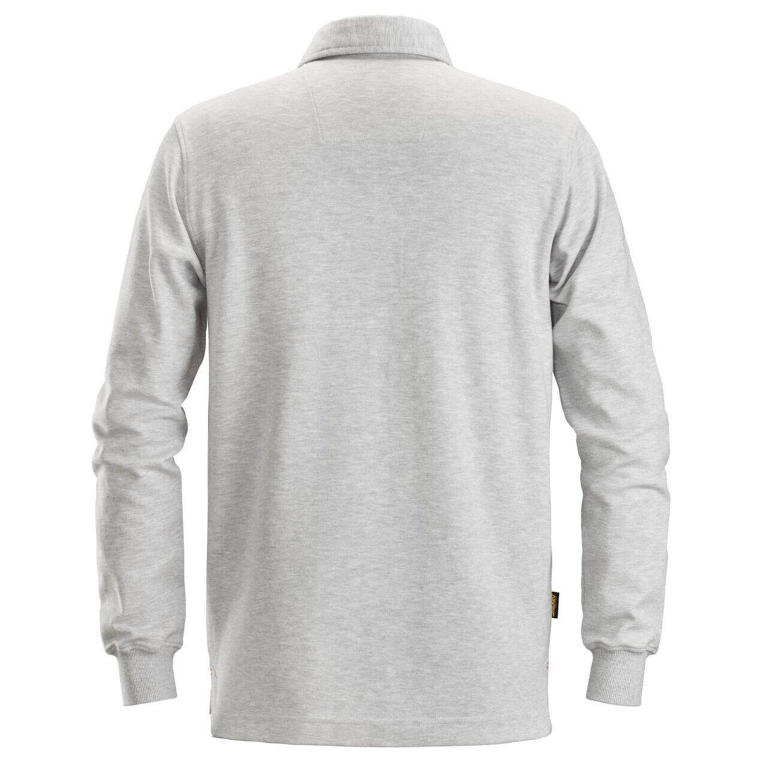 Snickers 2612 AllroundWork Rugby Shirt Grey Melange back #colour_grey-melange