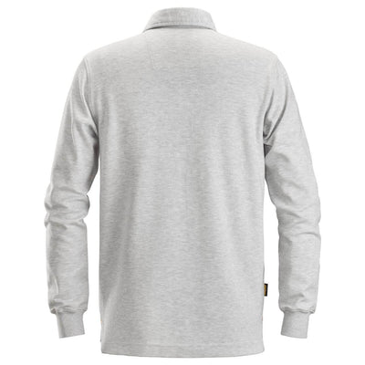 Snickers 2612 AllroundWork Rugby Shirt Grey Melange back #colour_grey-melange