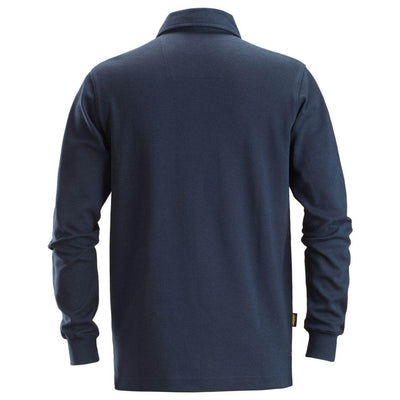 Snickers 2612 AllroundWork Rugby Shirt Navy back #colour_navy