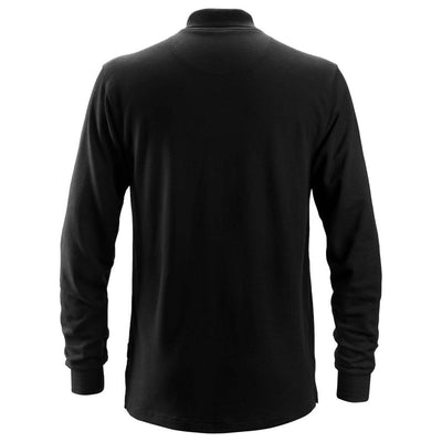 Snickers 2660 ProtecWork Long Sleeve Polo Shirt Black back #colour_black