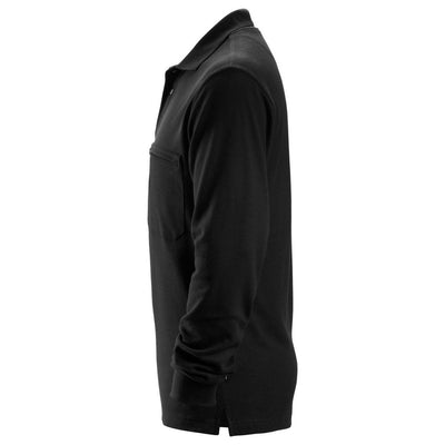 Snickers 2660 ProtecWork Long Sleeve Polo Shirt Black left #colour_black