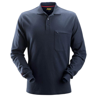 Snickers 2660 ProtecWork Long Sleeve Polo Shirt Navy Main #colour_navy
