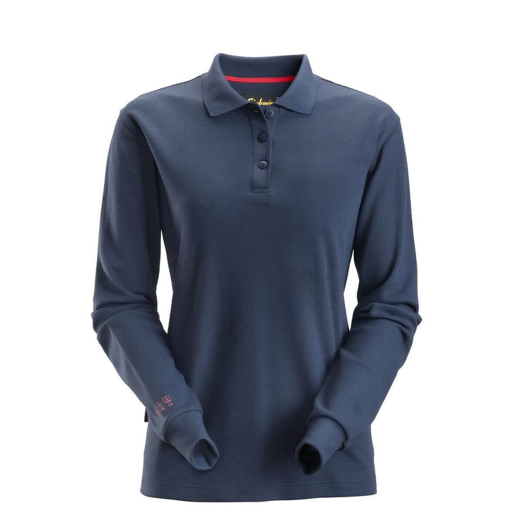 Snickers 2667 ProtecWork Womens Long Sleeve Polo Shirt Navy Main #colour_navy