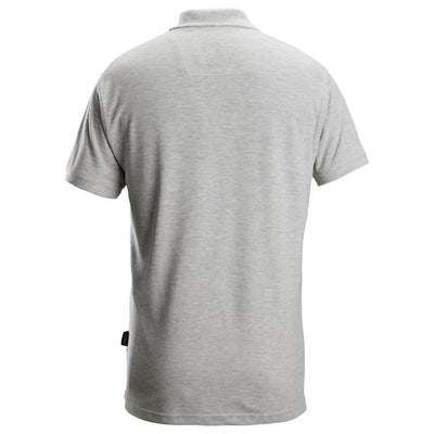Snickers 2708 Classic Polo Shirt Grey Melange back #colour_grey-melange