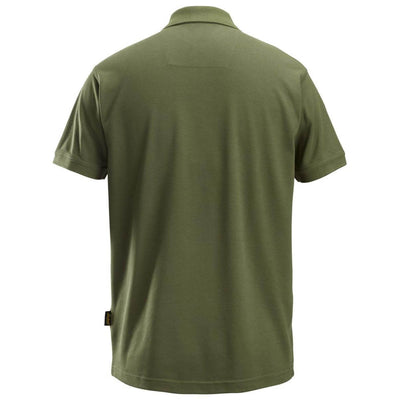 Snickers 2708 Classic Polo Shirt Khaki Green back #colour_khaki-green