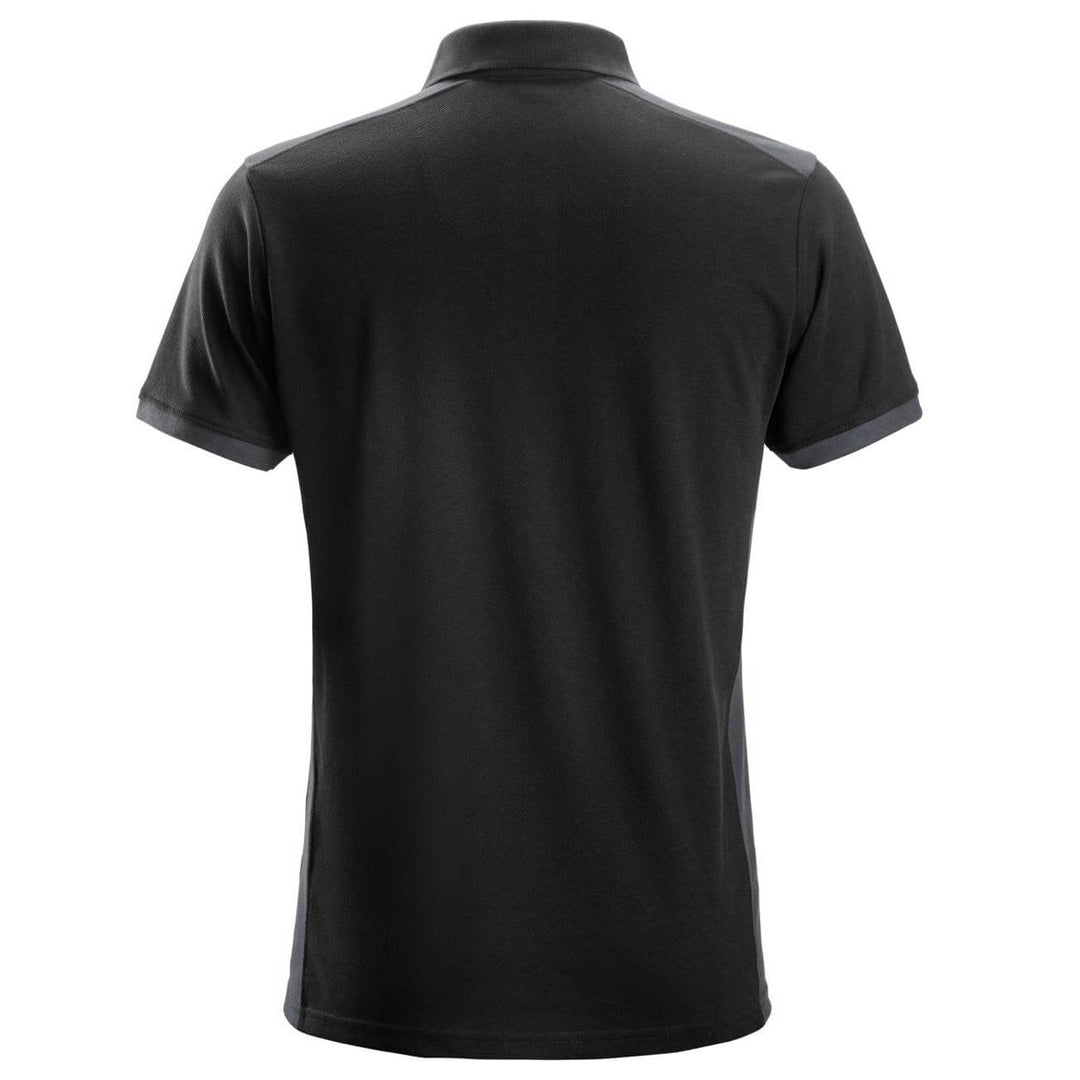 Snickers 2715 AllroundWork Polo Shirt Black Steel Grey back #colour_black-steel-grey